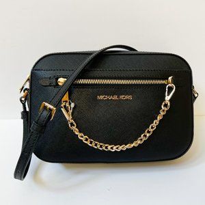 Michael Kors Jet Set Item Chain Crossbody Shoulder Bag Black/Gold